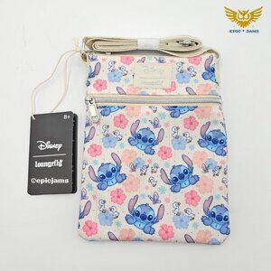 Loungefly Disney Stitch Duck Floral Passport Crossbody Bag